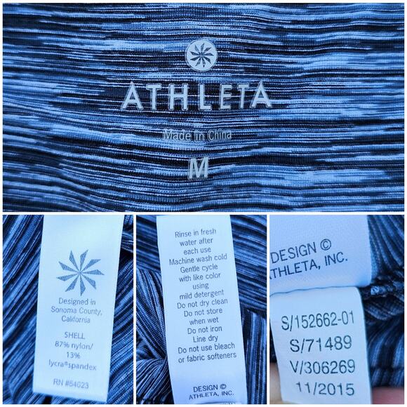 Activewear Dress Athleta Paddle Out Size M Blue Black Space Dye Stretch Tank - Picture 5 of 9